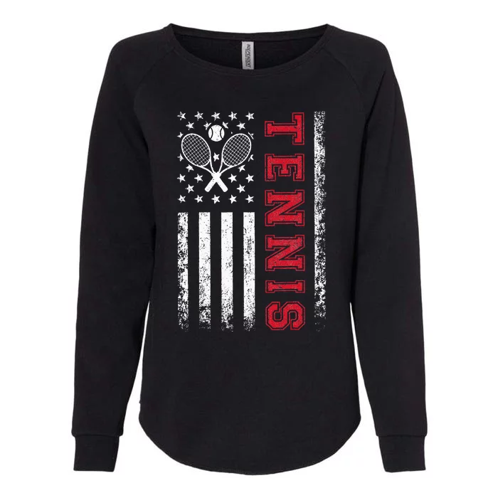 American Flag Tennis Best Gifts For Players Fans Womens California Wash Sweatshirt