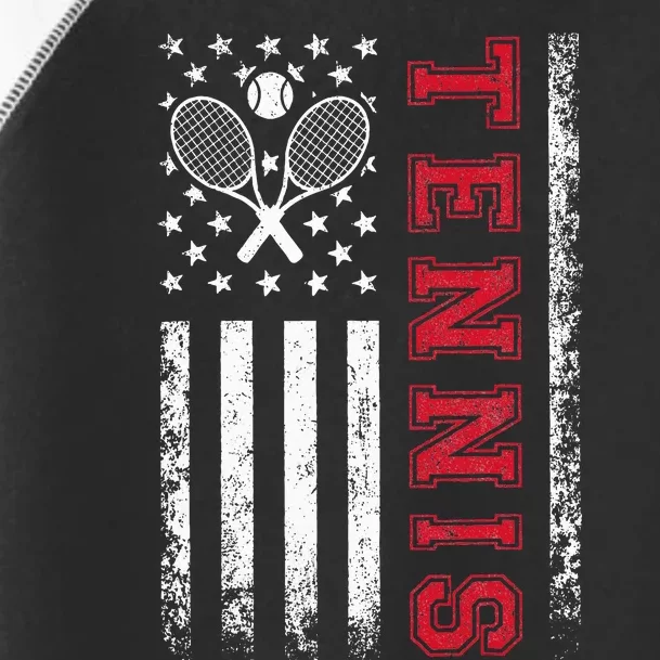 American Flag Tennis Best Gifts For Players Fans Toddler Fine Jersey T-Shirt