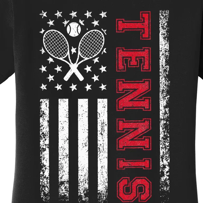 American Flag Tennis Best Gifts For Players Fans Women's T-Shirt