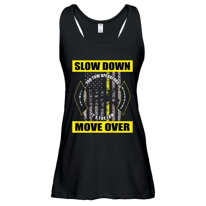 American Flag Tow Truck Driver Ladies Essential Flowy Tank