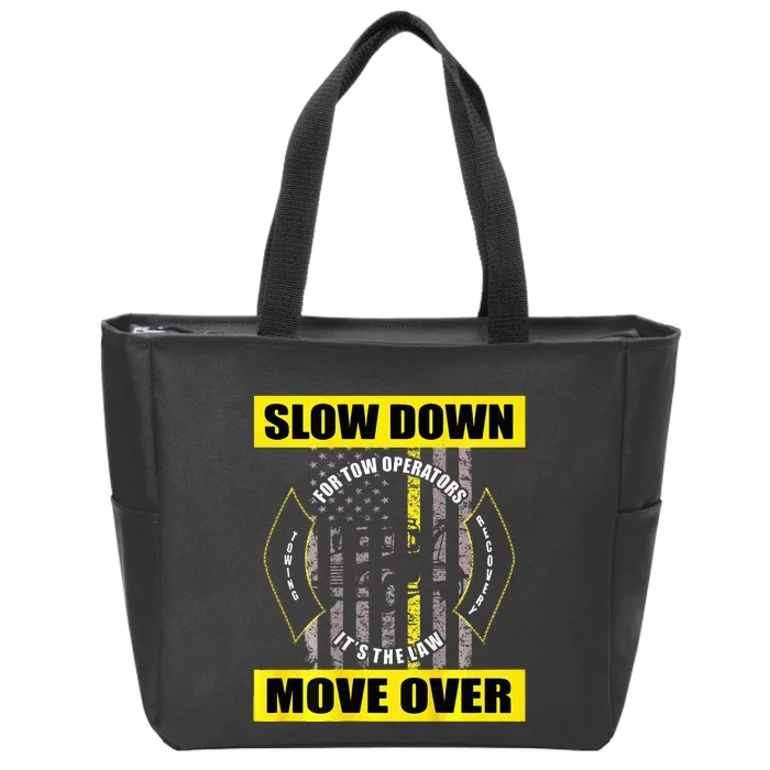 American Flag Tow Truck Driver Zip Tote Bag