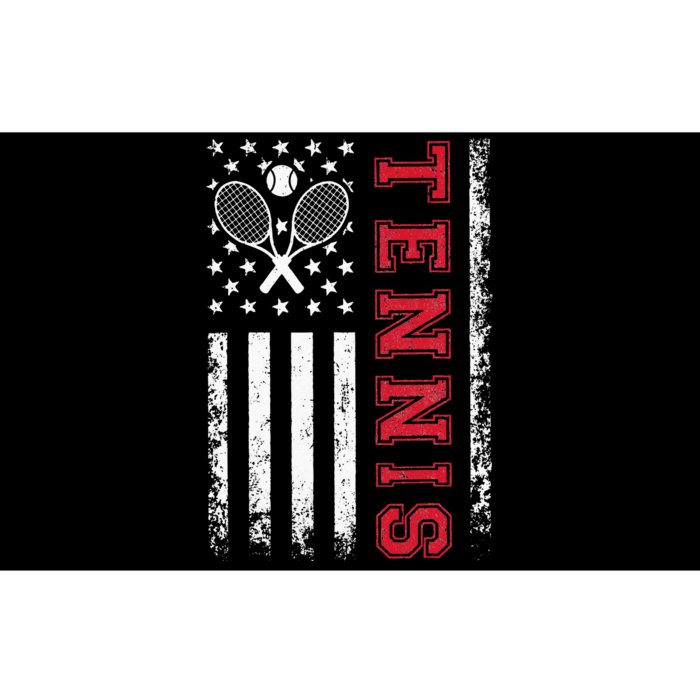 American Flag Tennis Best Gifts Tee For Players Fans Bumper Sticker