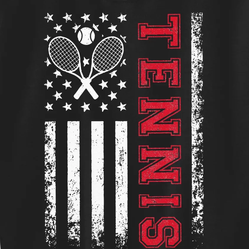 American Flag Tennis Best Gifts Tee For Players Fans Kids Sweatshirt