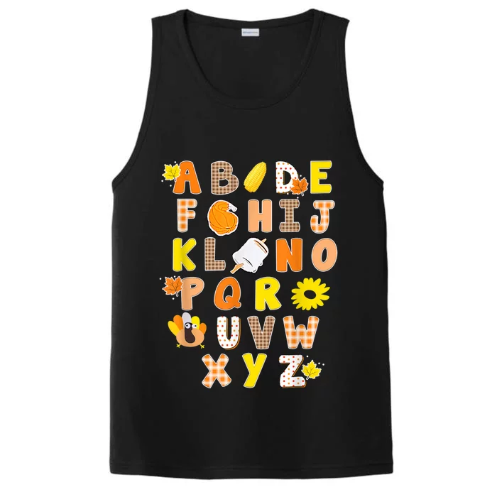 Alphabet Funny Turkey Thanksgiving Costume Preschool Teacher Cool Gift Performance Tank