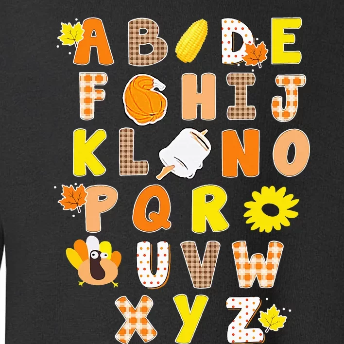 Alphabet Funny Turkey Thanksgiving Costume Preschool Teacher Toddler Sweatshirt