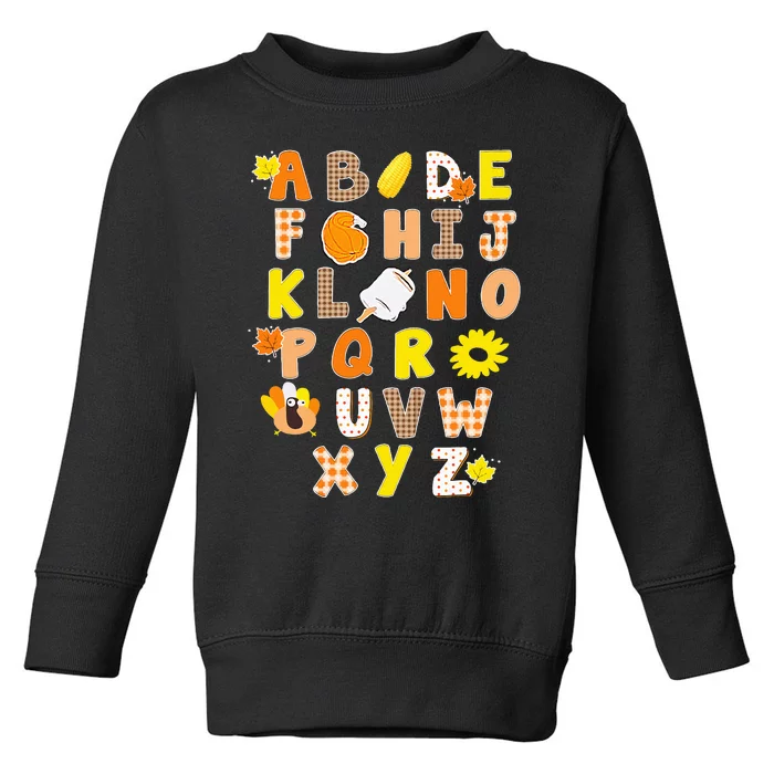 Alphabet Funny Turkey Thanksgiving Costume Preschool Teacher Toddler Sweatshirt