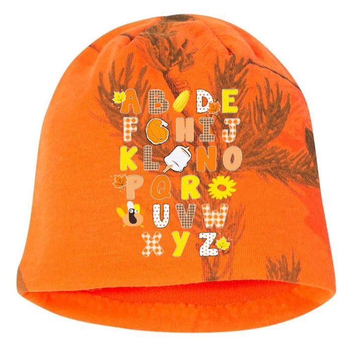 Alphabet Funny Turkey Thanksgiving Costume Preschool Teacher Kati - Camo Knit Beanie