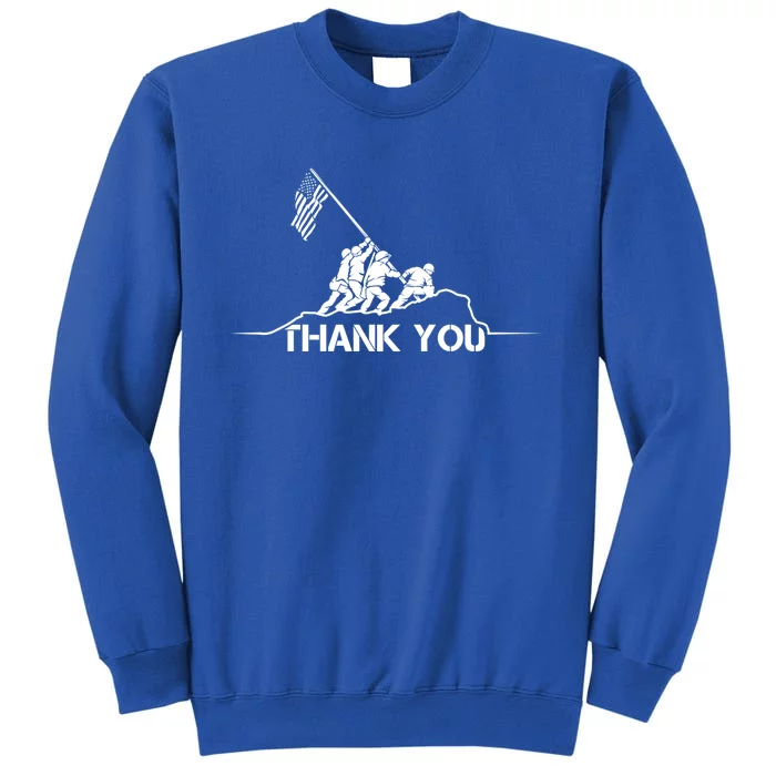 American Flag Thank You Veterans Usa Memorial Day Funny Gift Tall Sweatshirt