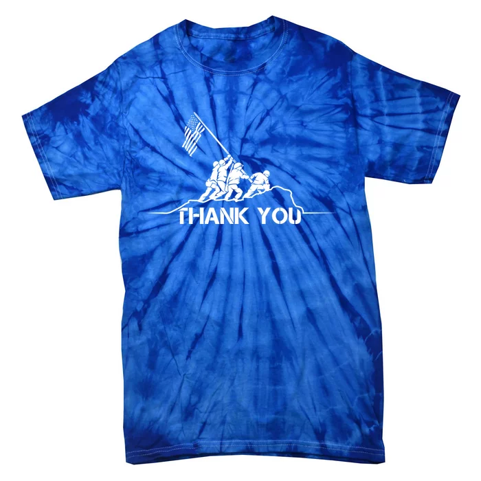 American Flag Thank You Veterans Usa Memorial Day Funny Gift Tie-Dye T-Shirt