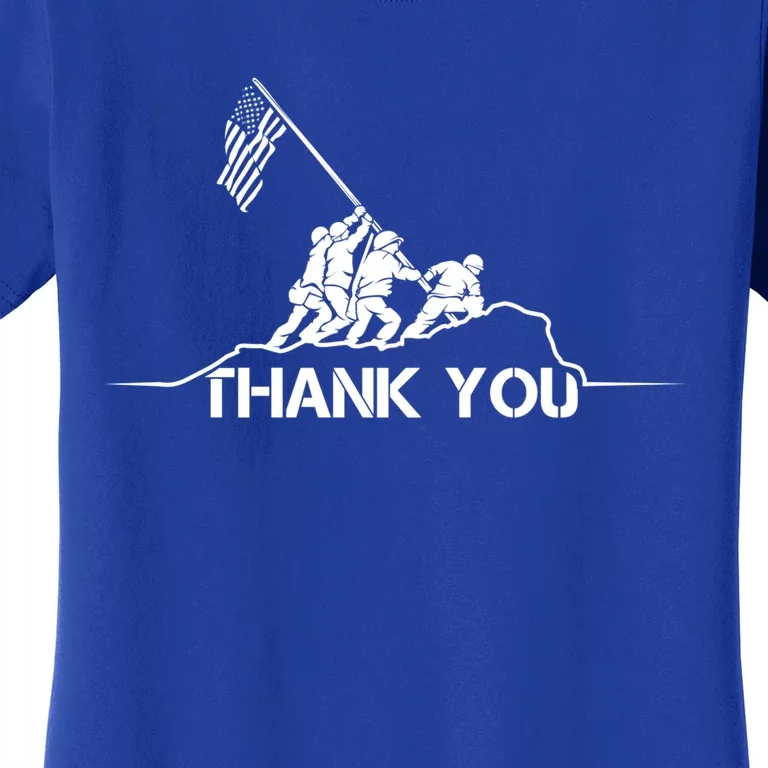 American Flag Thank You Veterans Usa Memorial Day Funny Gift Women's T-Shirt