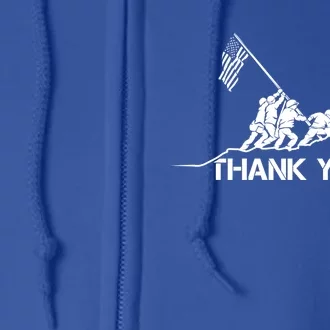 American Flag Thank You Veterans Usa Memorial Day Funny Gift Full Zip Hoodie