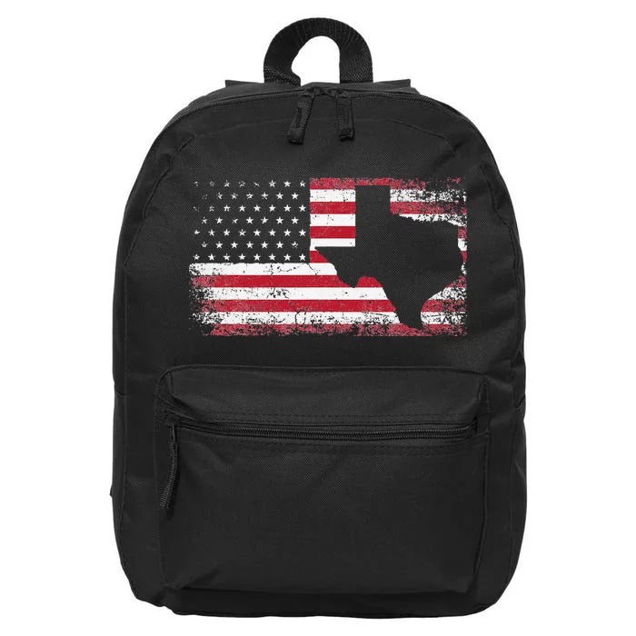 American Flag Texas 4th of July Vintage Gift  Retro 16 in Basic Backpack