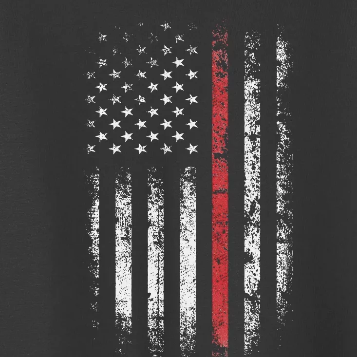 American Flag Thin Red Line Firefighter Support Patriotic Toddler T-Shirt