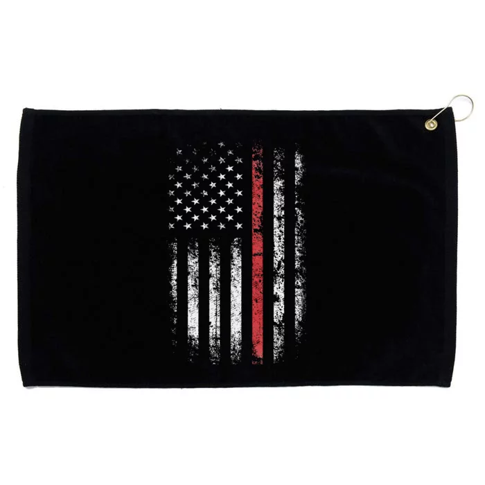 American Flag Thin Red Line Firefighter Support Patriotic Grommeted Golf Towel