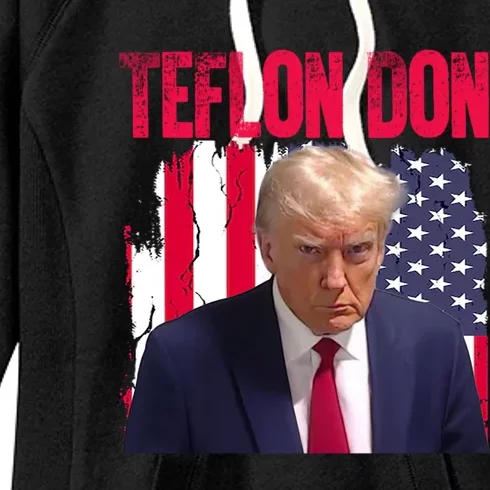 American Flag Trump Teflon Don 2024 Women's Fleece Hoodie