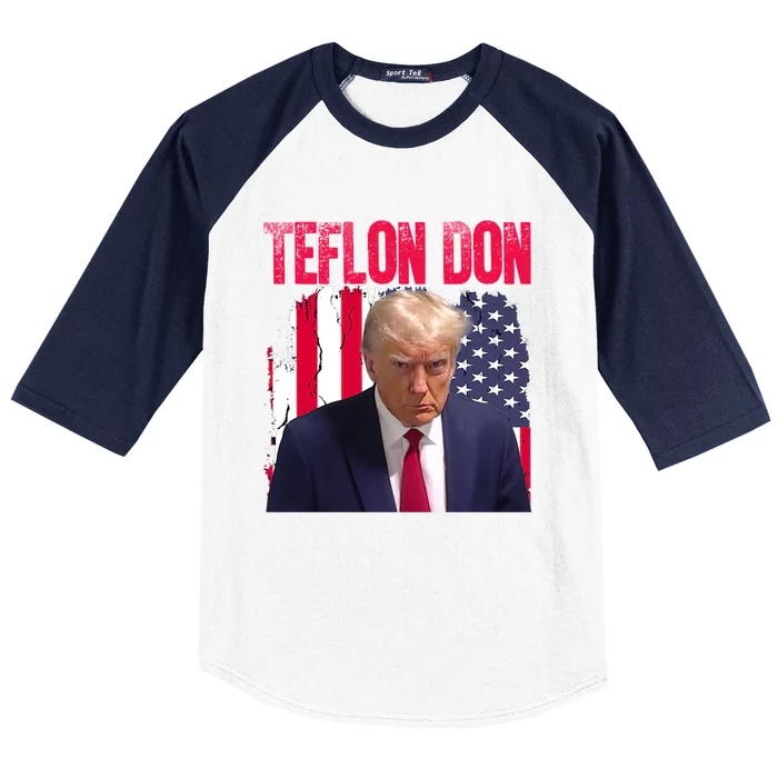 American Flag Trump Teflon Don 2024 Baseball Sleeve Shirt