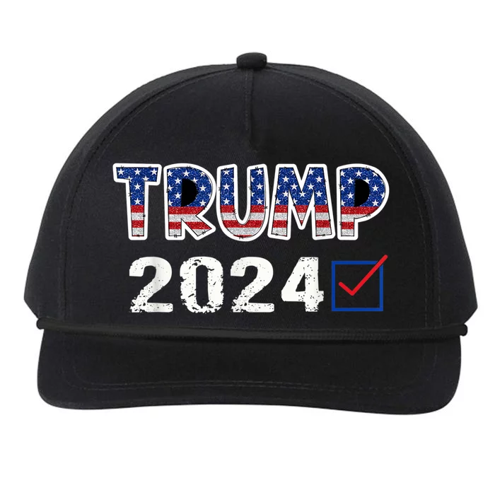 American Flag Trump 2024 Shirt Snapback Five-Panel Rope Hat