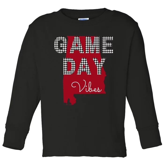 Alabama Football Tailgate Game Day Vibes Fall Toddler Long Sleeve Shirt