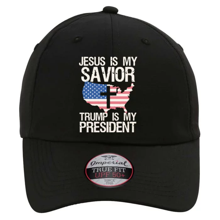 American Flag Tee Jesus Is My Savior Trump Is My President The Original Performance Cap