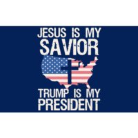 American Flag Tee Jesus Is My Savior Trump Is My President Bumper Sticker