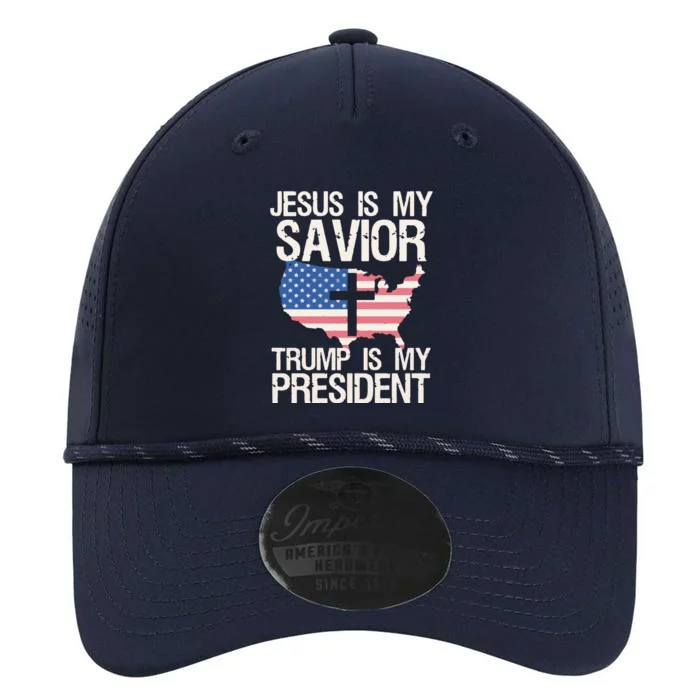 American Flag Tee Jesus Is My Savior Trump Is My President Performance The Dyno Cap