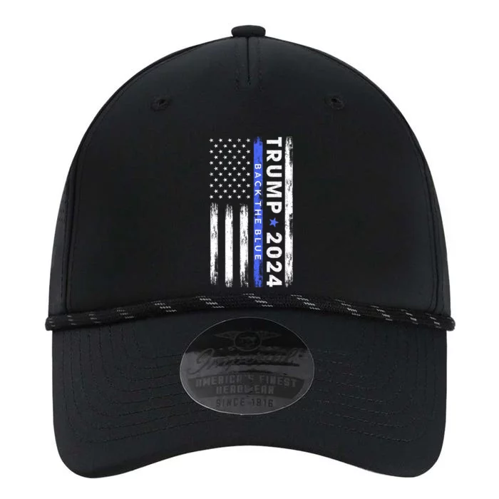 American Flag Trump 2024 Back The Blue Thin Blue Line Gift Performance The Dyno Cap