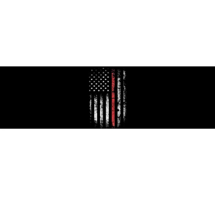 American Flag Thin Red Line Firefighter Support Patriotic Bumper Sticker