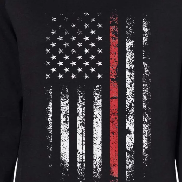 American Flag Thin Red Line Firefighter Support Patriotic Womens California Wash Sweatshirt