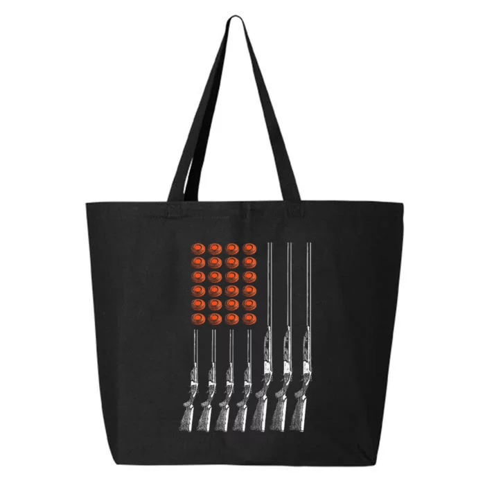 American Flag Trap Shooting Funny Skeet Sport 25L Jumbo Tote