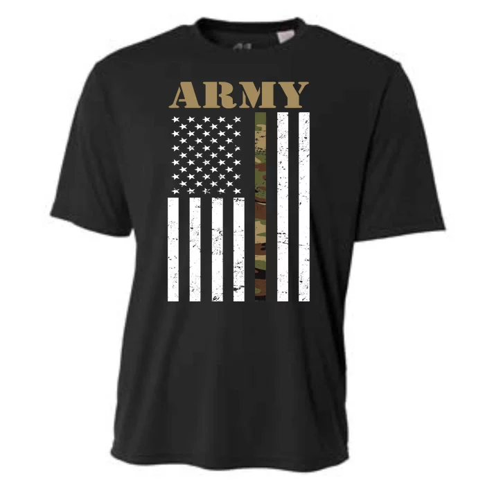 Army Flag Thin Camo Line Cooling Performance Crew T-Shirt