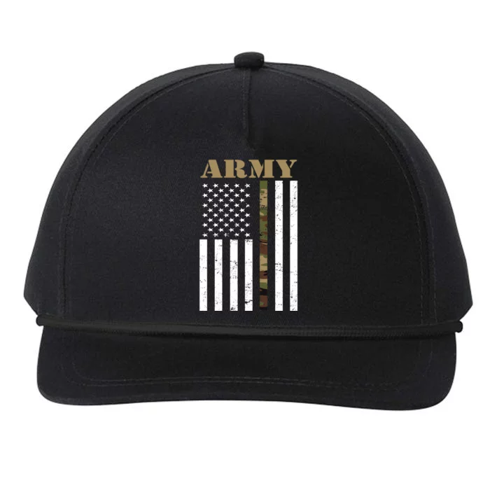 Army Flag Thin Camo Line Snapback Five-Panel Rope Hat