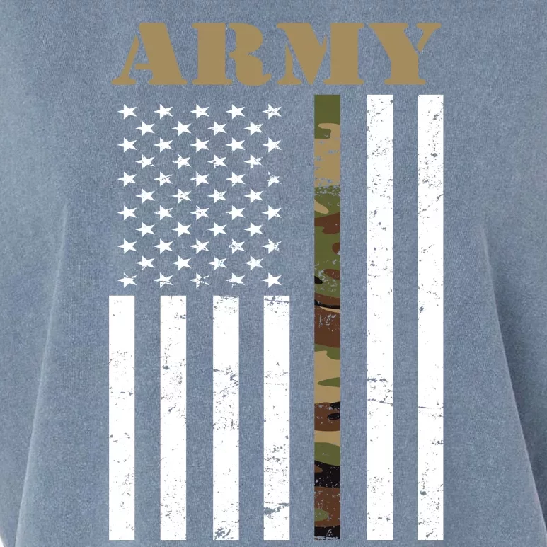 Army Flag Thin Camo Line Garment-Dyed Women's Muscle Tee