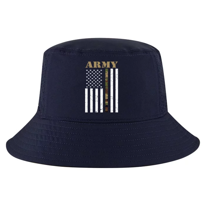 Army Flag Thin Camo Line Cool Comfort Performance Bucket Hat