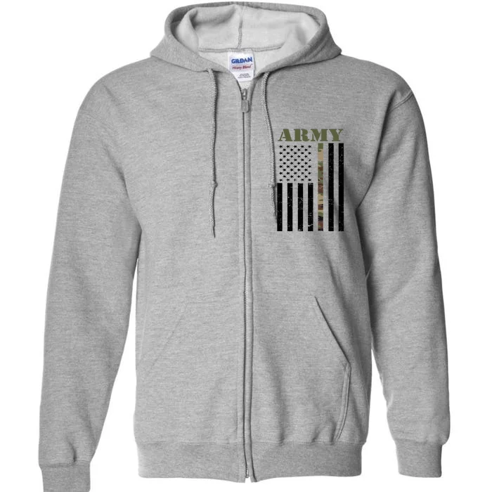 Army Flag Thin Camo Line Full Zip Hoodie