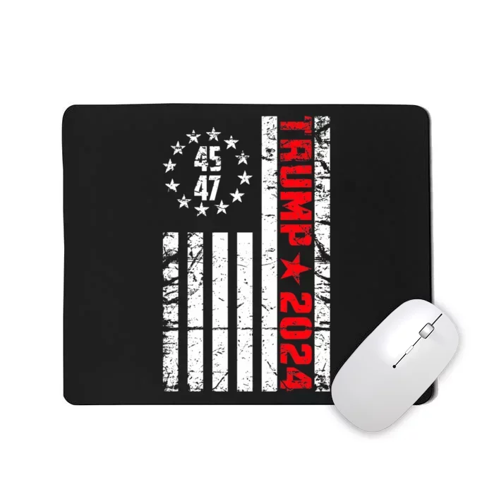 American Flag Trump 2024 45 47 Trump Betsy Ross Flag Mousepad