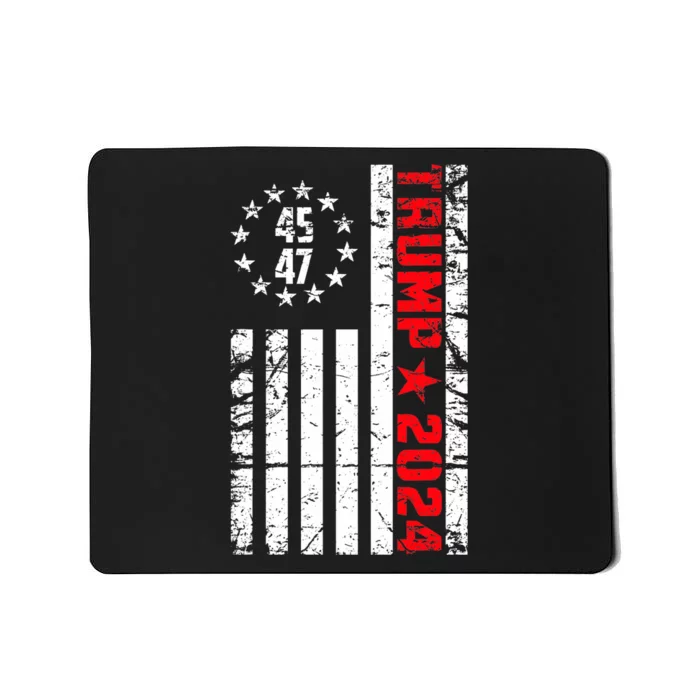 American Flag Trump 2024 45 47 Trump Betsy Ross Flag Mousepad