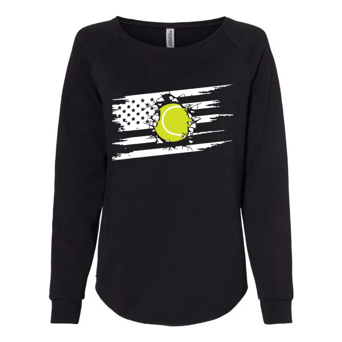 American Flag Tennis Womens California Wash Sweatshirt