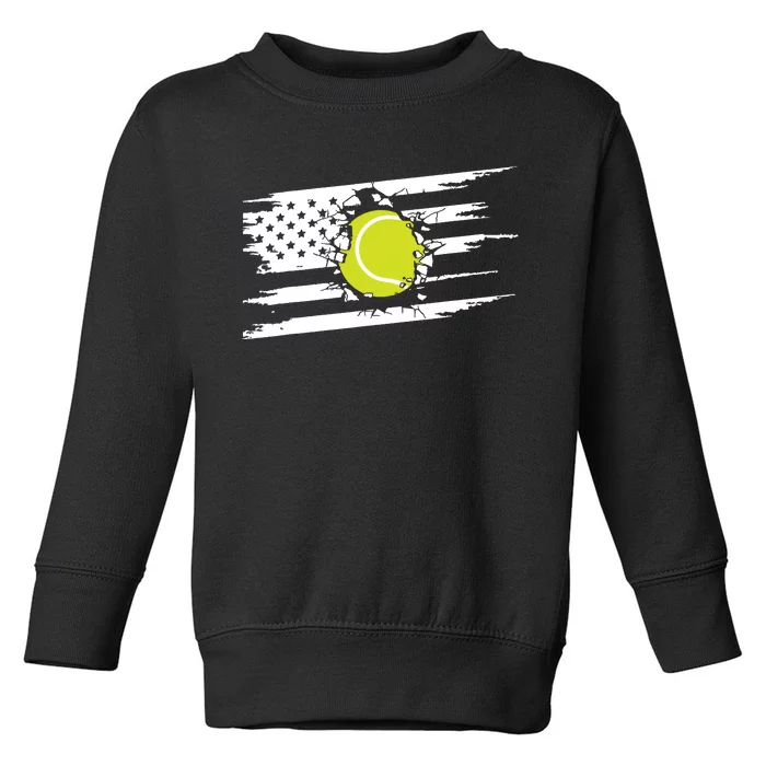 American Flag Tennis Toddler Sweatshirt