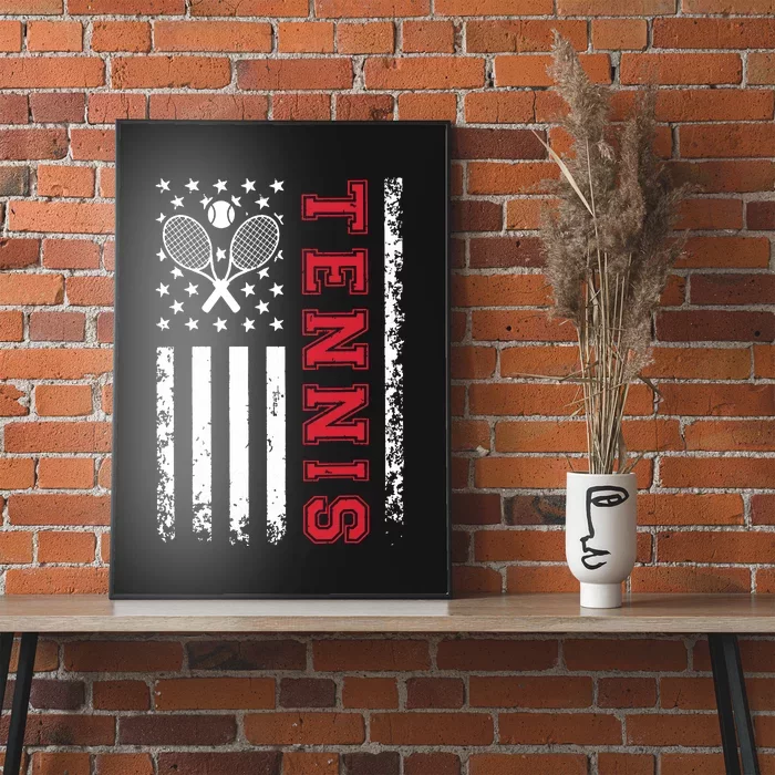 American Flag Tennis Shirts Best Gifts For Players Fans Poster