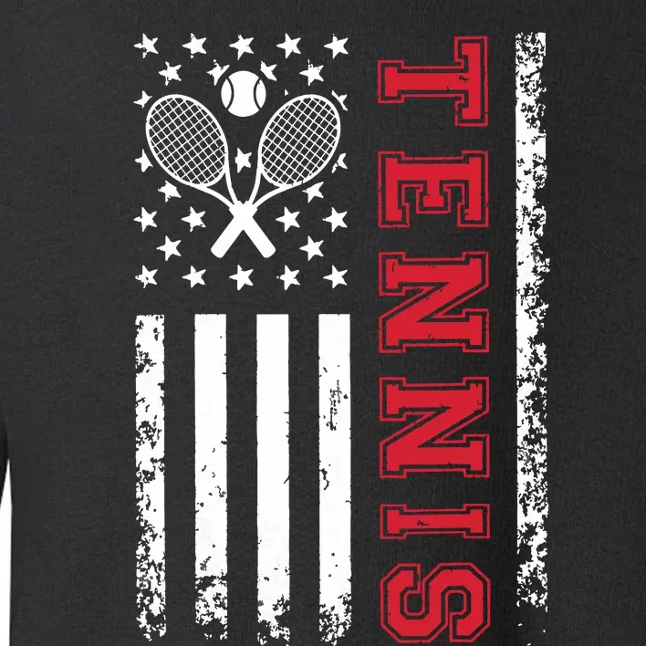 American Flag Tennis Shirts Best Gifts For Players Fans Toddler Sweatshirt