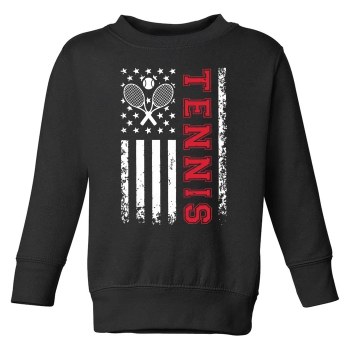 American Flag Tennis Shirts Best Gifts For Players Fans Toddler Sweatshirt