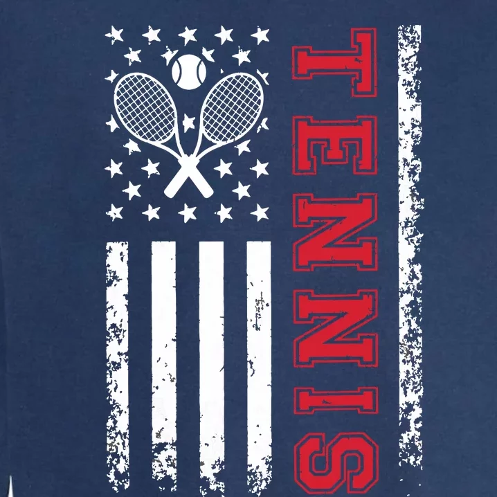 American Flag Tennis Shirts Best Gifts For Players Fans Garment-Dyed Sweatshirt