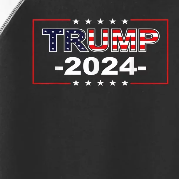 American Flag Trump 2024 Toddler Fine Jersey T-Shirt