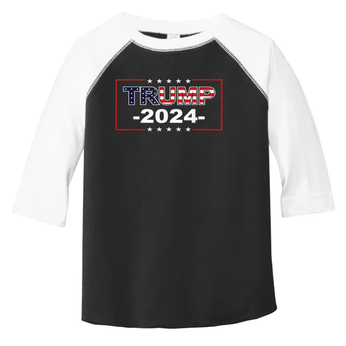 American Flag Trump 2024 Toddler Fine Jersey T-Shirt