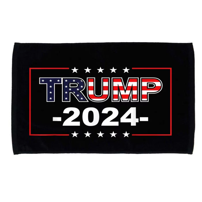 American Flag Trump 2024 Microfiber Hand Towel