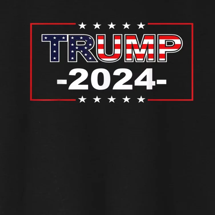 American Flag Trump 2024 Women's Crop Top Tee