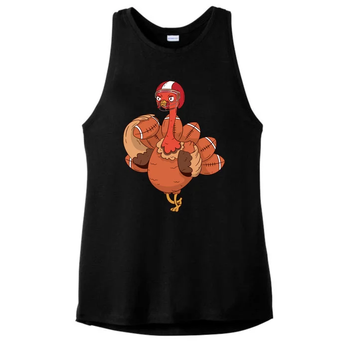 American Football Turkey Ladies Tri-Blend Wicking Tank