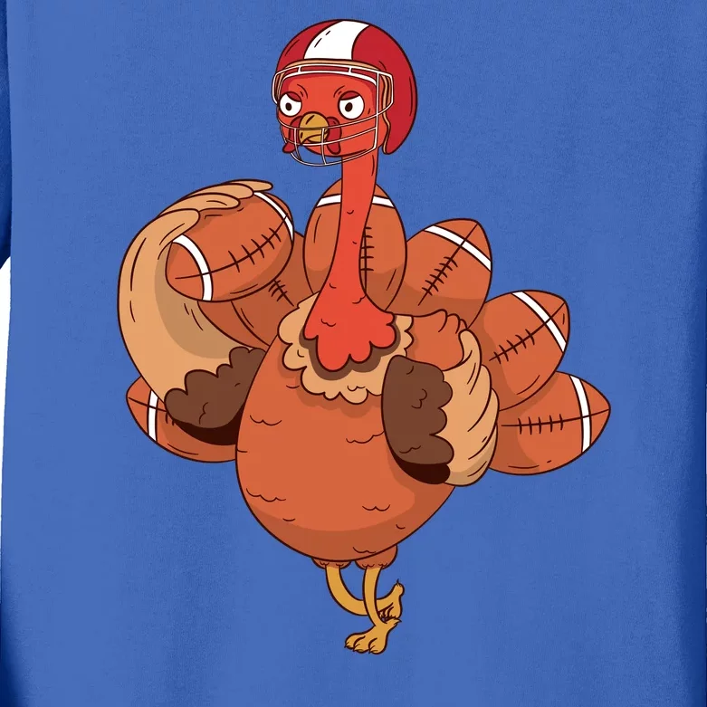 American Football Turkey Kids Long Sleeve Shirt