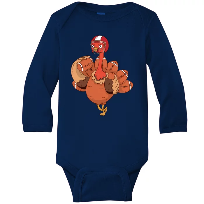 American Football Turkey Baby Long Sleeve Bodysuit