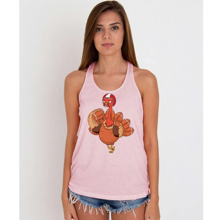 American Football Turkey Women's Knotted Racerback Tank